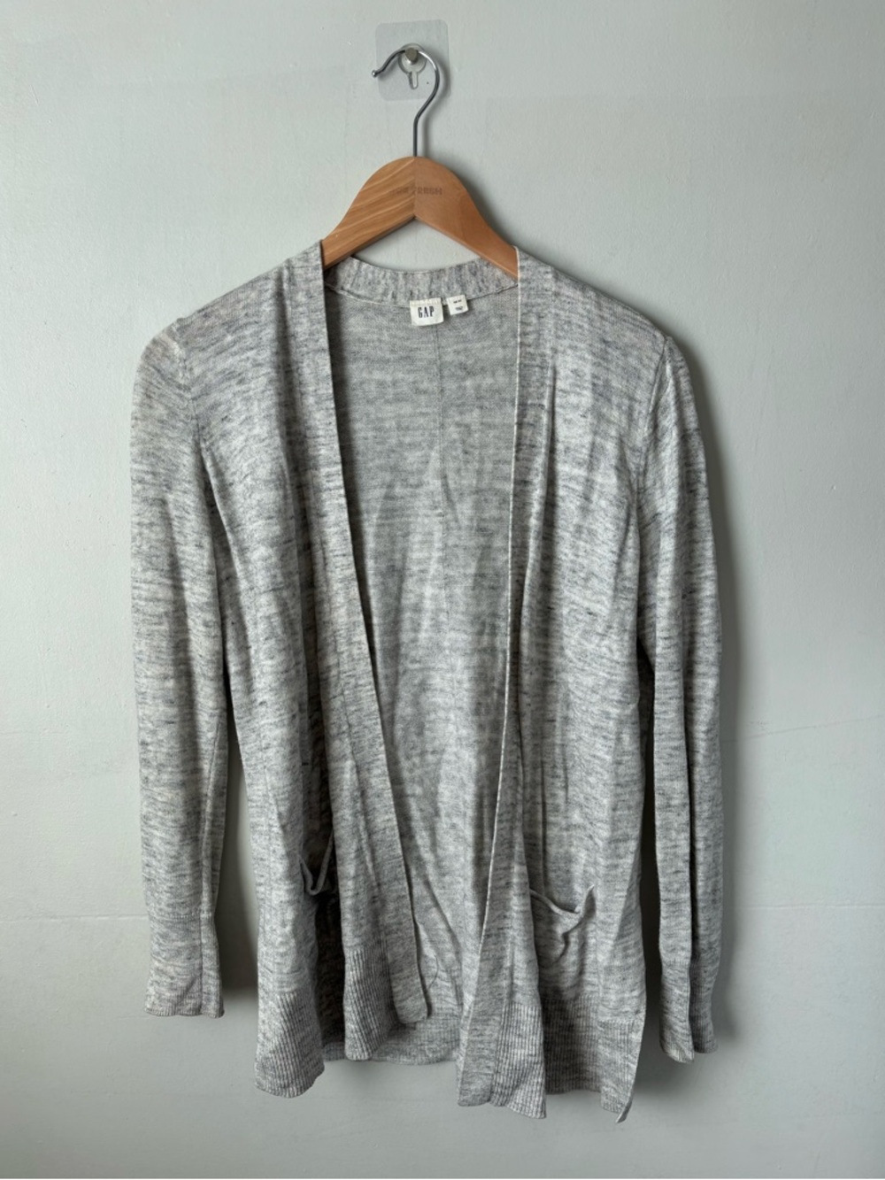 GAP Heather Grey Open Front Cardigan | Lightweight Knit | Size XS | EUC
